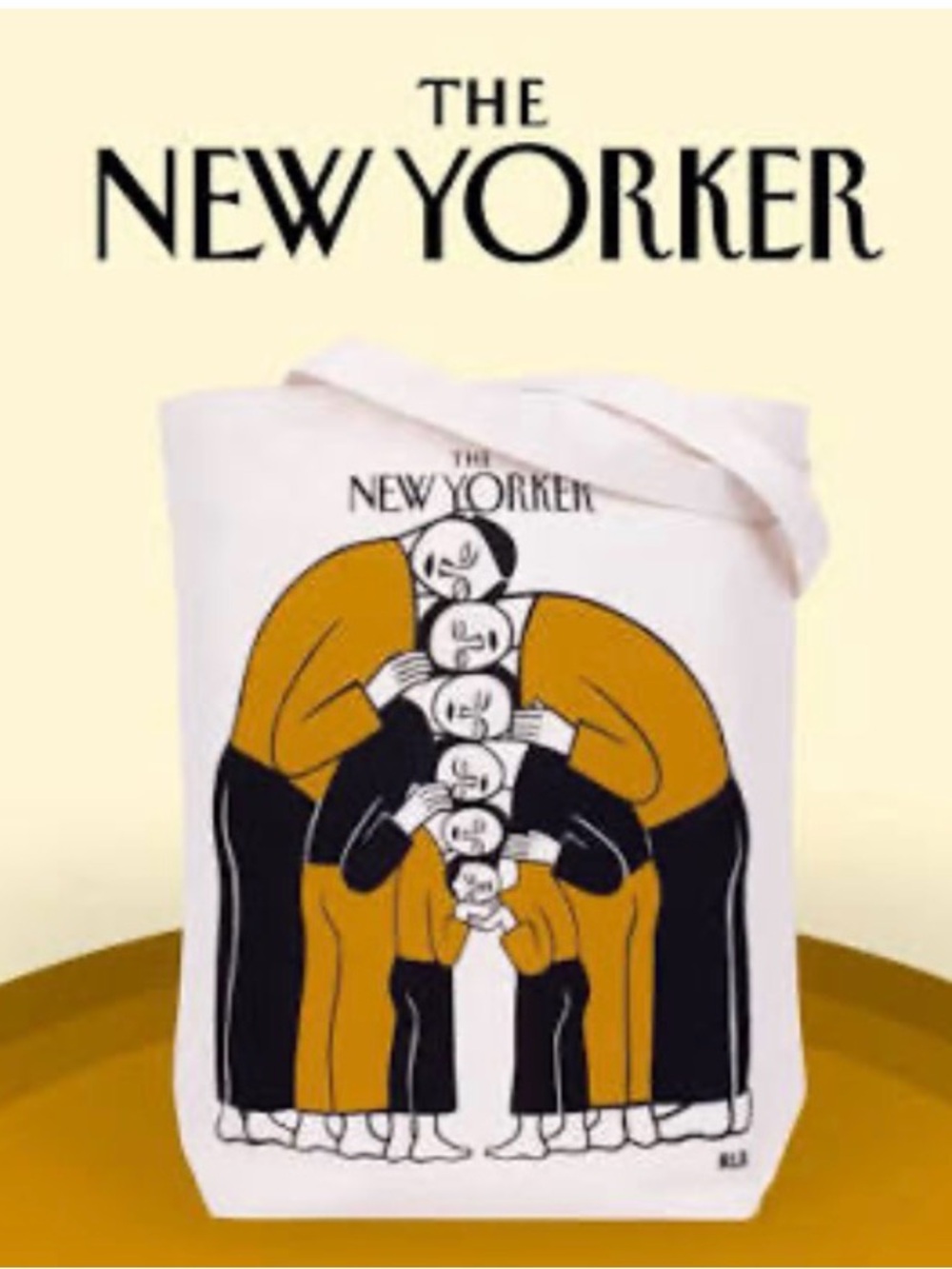 NWOT The New Yorker Mustard & Black Canvas Tote Bag